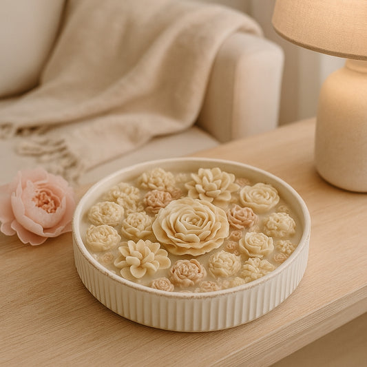 Floral Linen Candle